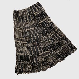NWT JM Collection Tan & Black Midi Skirt sz M